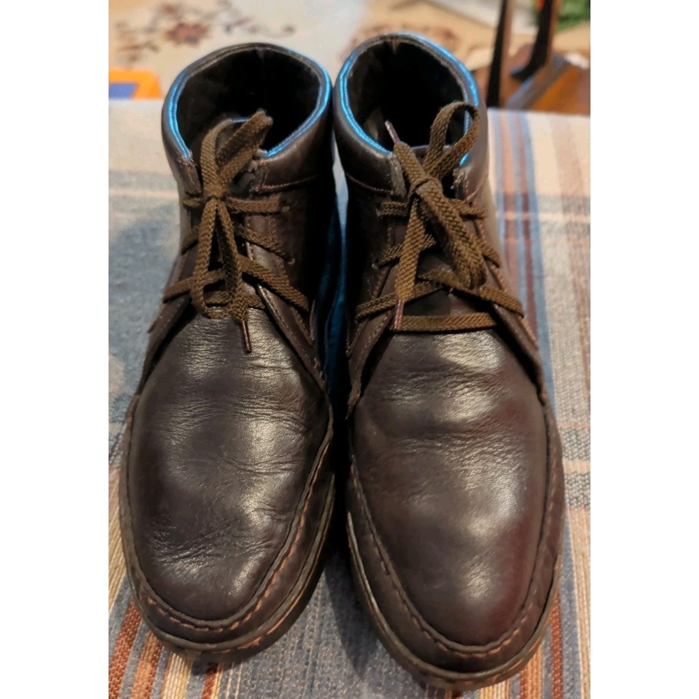 Vintage Clarks Mens Mid‎ Ankle Boot Brown Leather Size 9.5 M